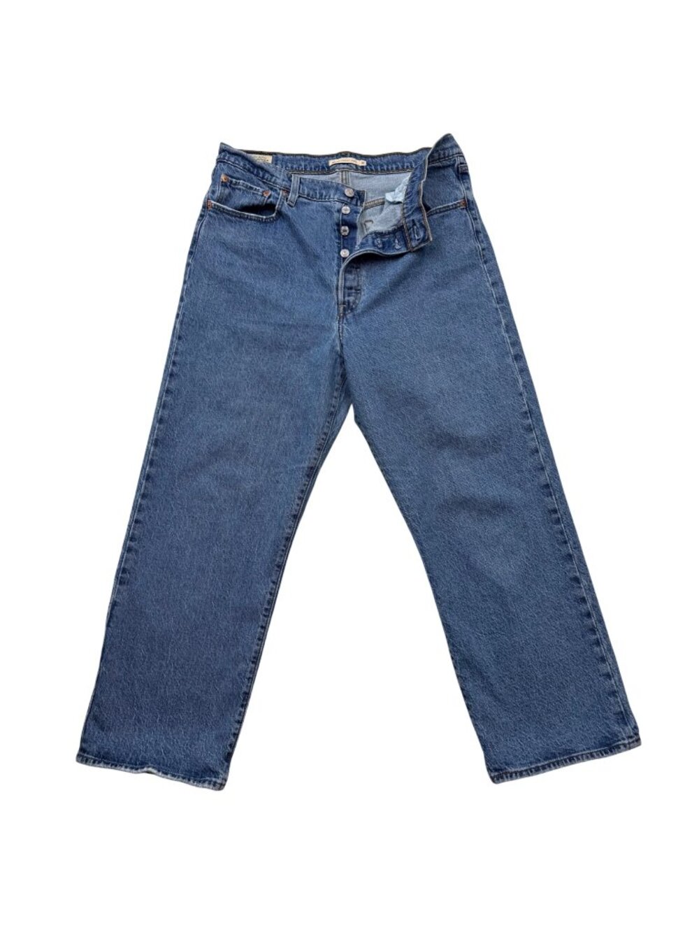 Levis Premium Ribcage Straight Ankle Jeans Hi Rise Button Fly Womens Size 32x27